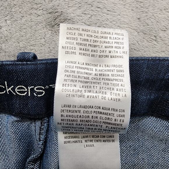 Dockers Jeans Womens 12 Blue Dark Wash Mid Rise Crop Capri Stretch Denim Casual - Picture 4 of 9